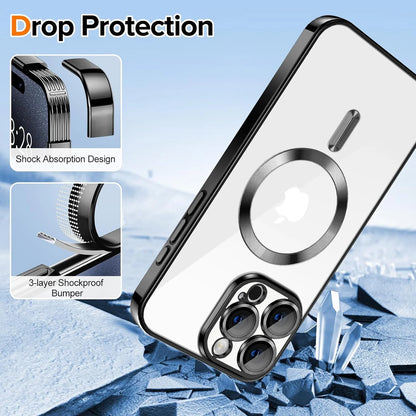 Transparent Phone Case for Apple Iphone 15 Pro Max Clear Magnetic Case, [Yellow Resistant] Slim Fit Shockproof Transparent Crystal Clear Magnetic Case for Apple Iphone 15 Pro Max, Rose