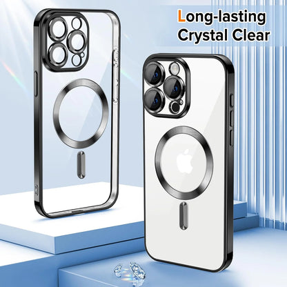 Transparent Phone Case for Apple Iphone 15 Pro Max Clear Magnetic Case, [Yellow Resistant] Slim Fit Shockproof Transparent Crystal Clear Magnetic Case for Apple Iphone 15 Pro Max, Rose