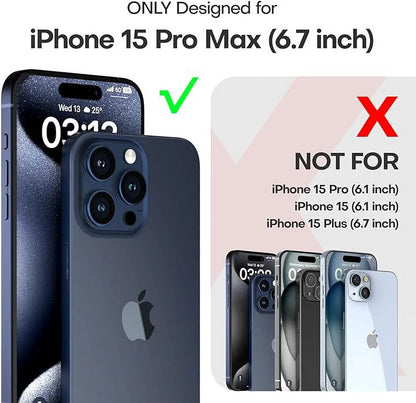 Transparent Phone Case for Apple Iphone 15 Pro Max Clear Magnetic Case, [Yellow Resistant] Slim Fit Shockproof Transparent Crystal Clear Magnetic Case for Apple Iphone 15 Pro Max, Rose